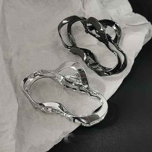 Oval Metal Hair Claw Clips - 2PCS Large Hair Styling Accessories for Women and Girls