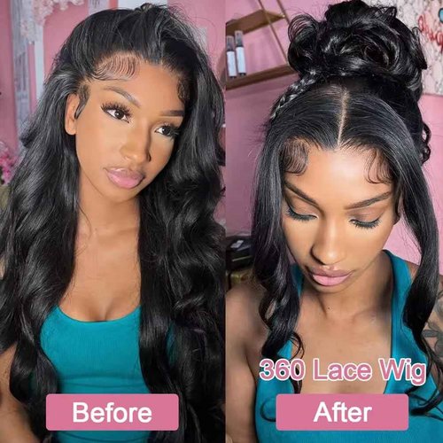 Gurxen Body Wave 360 Lace Front Wigs Human Hair 360 Full Lace Frontal Bob Wigs Human Hair Pre Plucked with Baby Hair Brazilian Virgin Hair Body Wave 360 HD Lace Front Wigs Human hair 14inch
