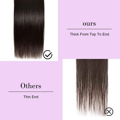 fphko 12A Human Hair Bundles Straight 4 Bundles 100% Unprocessed Brazilian Virgin Hair Double Weft Bundles Deals Human Hair Straight Human Hair Extensions Natural Color (4 Bundles, 24242424)