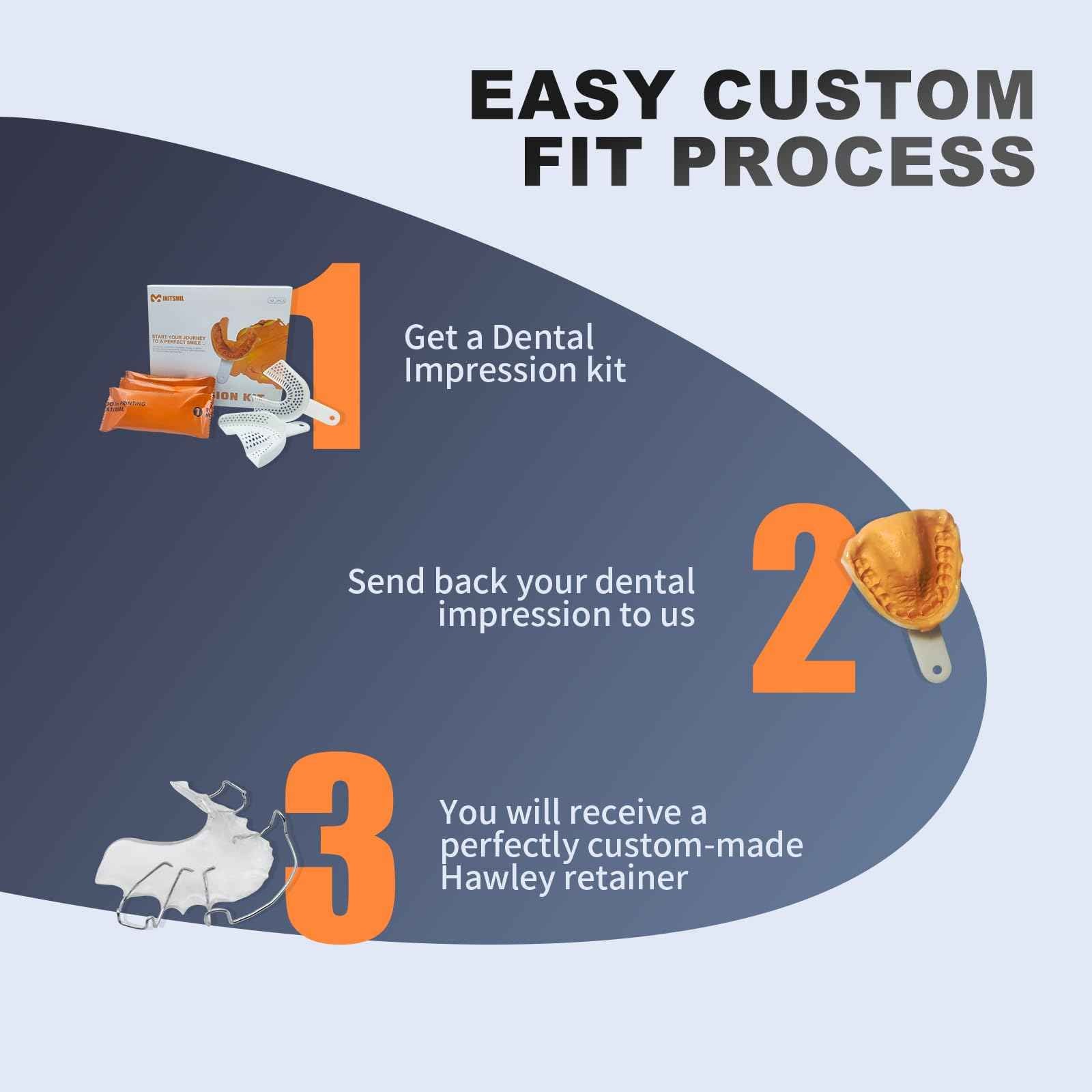 2 Hawley Retainer for Custom Teeth Retention, Custom-Fit Two Retainers for Upper and Lower Teeth - Comfortable and Durable