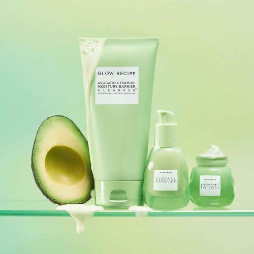 Glow Recipe Smooth + Soothe Duo - Strawberry Smooth AHA BHA Salicylic Acid & Avocado Ceramide Serum (30 ml/ea) - Korean Skincare for Glowing Skin