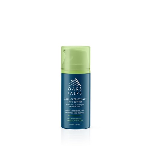 Oars + Alps Anti-Everything Face Serum for Men, Salicylic & Glycolic Acid, Reduces Acne, Fine Lines & Large Pores, Anti-Aging & Fragrance-Free, 1 Fl Oz