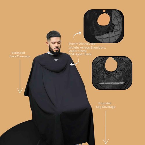 The Weighted Cape 1.5 & 3lb Kids Set (Ages 3–13) – Weighted Hair Cutting Barber Capes with Elastic Collar, Waterproof Salon Capes for Added Comfort, Perfect for Barber & Hairstylist (52 x 36 in)