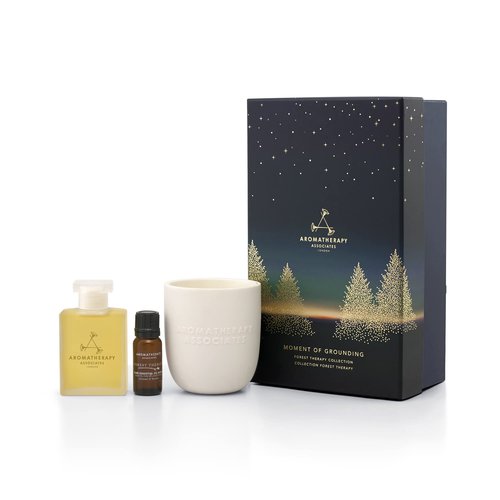 Aromatherapy Associates Moment of Grounding. Luxurious Gift Set Includes Forest Therapy Bath & Shower Gel, Pure Essential Oil Blend, and Candle (1 count)