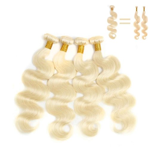 12A HC 613 Blonde Body Wave Bundles Human Hair Bundles Brazilian 100% Human Hair Bundles Blonde Body Weave Hair Extensions for Women (28inch, Single Bundles)