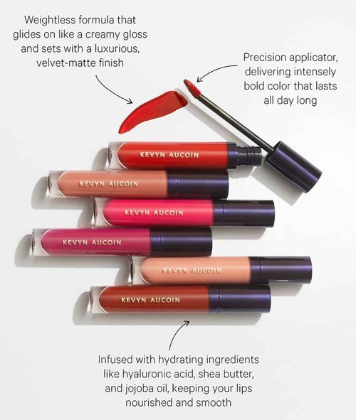 Kevyn Aucoin Velvet Lip Paint, Enchanting color: All-day matte lip color coverage. Smudge proof & rich pigments. Quick dry makeup, weightless formula