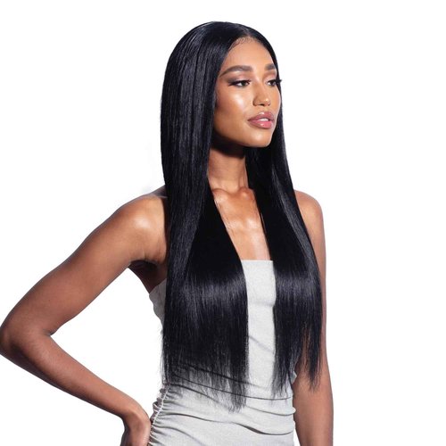 Shake-N-Go - GLOSSY 100% VIRGIN REMY HAIR - STRAIGHT (12"/14"/16", NATURAL BLACK)
