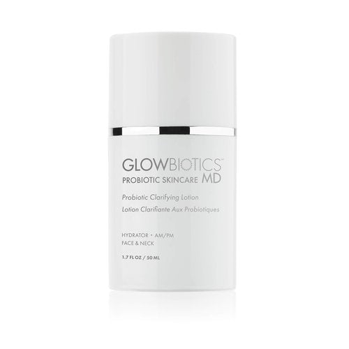 Glowbiotics Probiotic Clarifying Lotion | Oil Control Moisturizer for Oily, Acne Prone & Combination Skin | Reduces Shine & Soothes Redness with Hyaluronic Acid & Smart Peptides | 1.7 fl oz