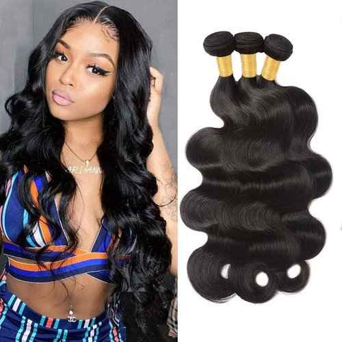 DMS Human Hair Bundles Body Wave Brazilian Virgirn Human Hair Bundles 3 Bundles Brazilian Body Wave Unprocessed Brazilian Human Hair Wave Bundles (16 18 20, body natural black) …