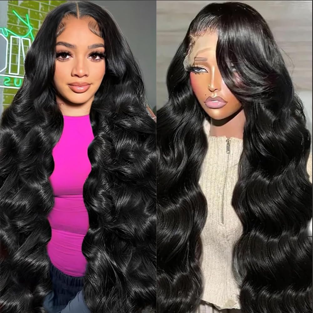 13x6 Body Wave Lace Front Wig Human Hair 180% Density Glueless Lace Front Wigs Human Hair Pre Plucked 13x6 HD Transparent Lace Frontal Wig Body Wave Human Hair Wigs for Women 26 Inch