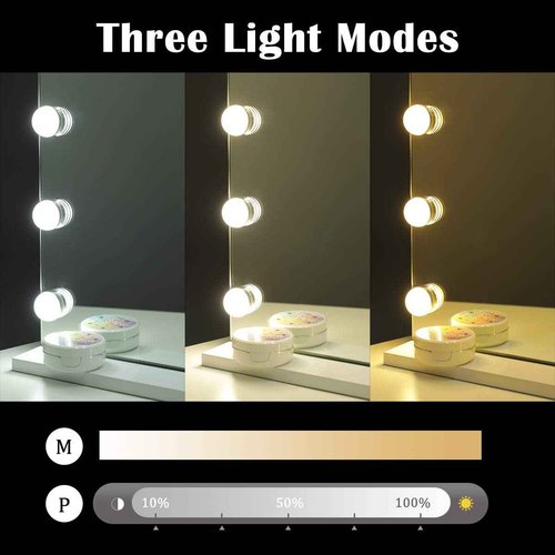 SHOWTIMEZ Vanity Mirror with Lights Large Lighted Makeup Mirror with 18 LED Bulbs, W31.5 x H23.6in. Tabletop or Wall-Mounted Hollywood Vanity Makeup Mirror