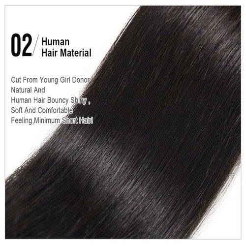 YISEA 12A Brazilian Virgin Straight Hair Bundles (16 18 20Inch,Natural Color) Straight Hair 3 Bundles 100% Unprocessed Virgin Hair Straight Weave Human Hair Bundles Natural Color Hair Extensions