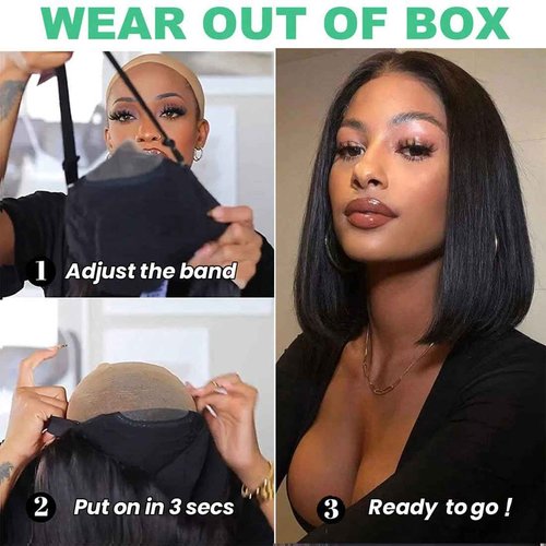 Wear and Go Glueless Wig Human Hair Straight 6x4 Pre Cut HD Lace Closure Wigs Human Hair Pre Plucked For Beginners Ready To Wear Glueless Wig Human Hair for Women 180% Density 18 inch