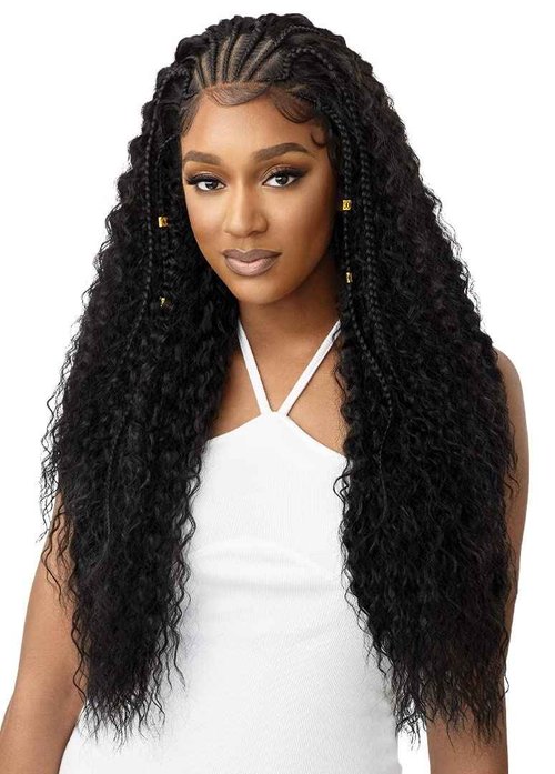 Outre 13x4 Hand Tied Lace Frontal Wig - STITCH BRAID RIPPLE WAVE 30" (DR Chai Latte)