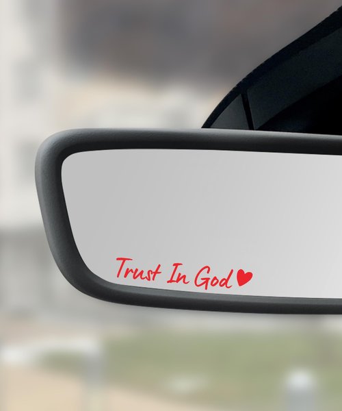 SCUARI 4PCS Car Stickers,Cars Decals,Car Accessories Trust in God Rearview Mirror Sticker,Auto Stickers and Decals,Auto Decals for Women,Trust in God Mirror Decoration,Fits Most Vehicles (Red)