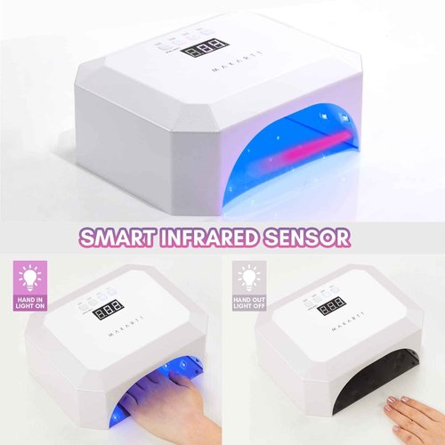 Makartt Clear Blooming Gel 15ml UV LED Soak Off Nail Art Polish for Spreading Effect Bundle With Aurora 36W Rechargeable UV LED Light Cordless Nail Lamp