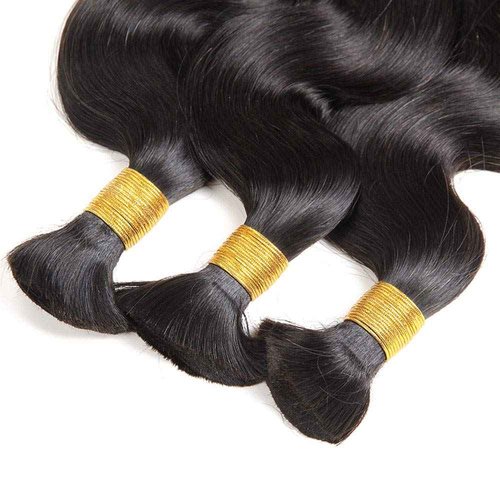 YAOJISUDAJI Bulk Human Hair Body Wave - 3 Bundles (150g) Natural Black 18"20"22" Weft-Free for Seamless Box & Boho Knotless Braids