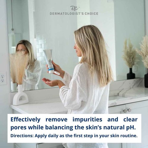 Dermatologist's Choice pH Balanced Cleanser with AHA Glycolic Acid For Face and Body, Fragrance-Free Gentle Face Wash, Body Wash, and Makeup Remover