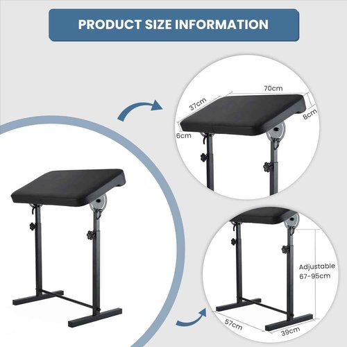 Maeklon Tattoo Arm Rest Stand, 26.4-37.4 inch Height Adjustable Portable Armrest, 180° Rotating Tattoo Armrest Stand with Non-Slip Base, for Tattoo Studios & Salons