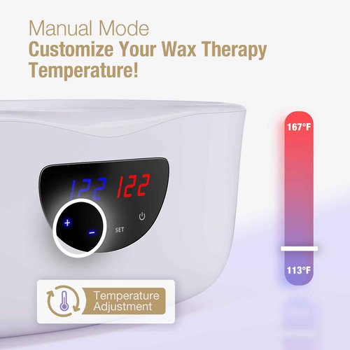 Paraffin Wax Machine for Hands and Feet, Paraffin Wax Warmer with Auto Mode for Beginner-Friendly Home Spa, All-in-One Kit for Paraffin Bath (White)