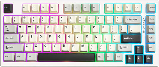 YUNZII RT80 Rapid Trigger Hall Effect Magnetic Gaming Keyboard, 8K Polling Rate, 75% Layout,BT/2.4GHz/Wired,RGB Backlit,Hot Swap,Adjustable Actuation Wireless for Win/Mac(Black, Gateron White)