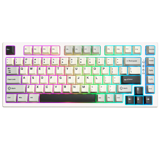 YUNZII RT80 Rapid Trigger Hall Effect Magnetic Gaming Keyboard, 8K Polling Rate, 75% Layout,BT/2.4GHz/Wired,RGB Backlit,Hot Swap,Adjustable Actuation Wireless for Win/Mac(White, Gateron White)