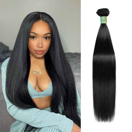 AnJudyReid Human Hair Bundles Straight 1 Bundle 26 Inch Brazilian Virgin Straight Human Hair Bundles For Black Woman