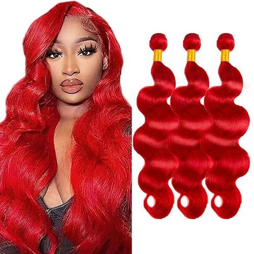 Wine Red Bundles Human Hair Burgundy Body Wave 3 Bundles 18 18 18 Inch Unprocessed Brazilian Virgin Remy Hair Double Weft Weave Human Hair Extensions