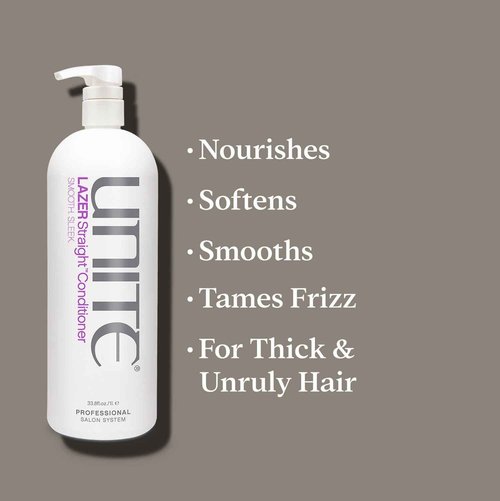 UNITE Hair - LAZER Straight Conditioner - Frizz-Defying & Smoothing Conditioner - Hydrates, Tames, & Adds Shine to Thick, Coarse, or Unruly Hair - Paraben-Free & Sulfate-Free, 33 Fl Oz