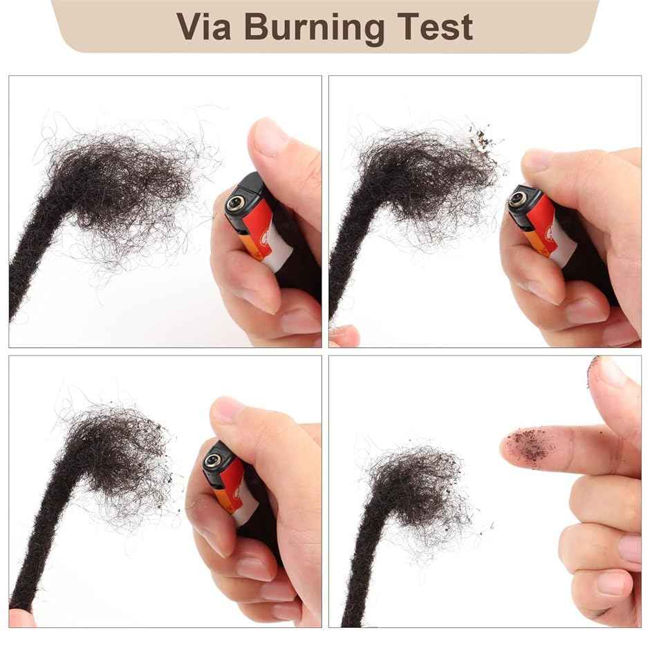 0.4 cm Permanent Loc Extensions Human Hair 8 inch 30 Strands Real Human Hair Dreadlock Extensions Natural Black Dreads Extensions for Men Women Kids 100% Unprocessed Natural Human Hair