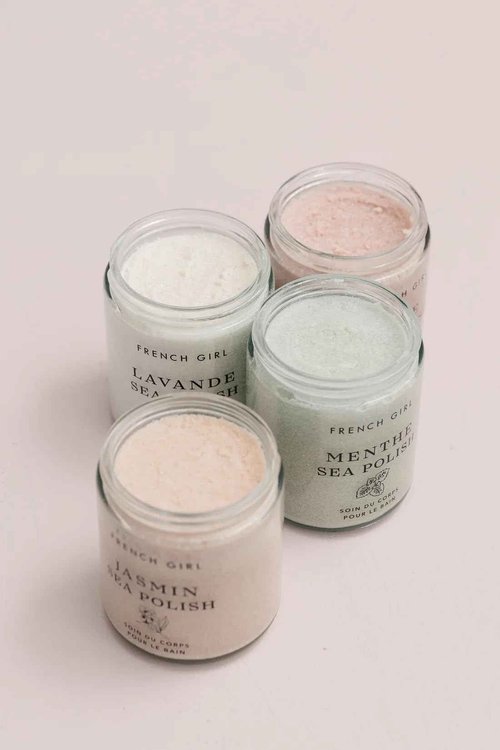 French Girl Rose Sea Polish Sugar Scrub - Exfoliating Body Scrub for Face & Body, Gentle Sea Salt Exfoliator for Smooth, Hydrated Skin, Clean, Vegan & Cruelty-Free, 10 oz