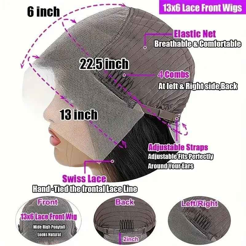 30 Inch 13x6 Lace Front Wigs Human Hair Straight HD Lace Front Wigs Human Hair Pre Plucked Straight Wigs Human Hair 13x6 Straight Lace Frontal Wigs 200 Density Glueless Wigs Human Hair for Women