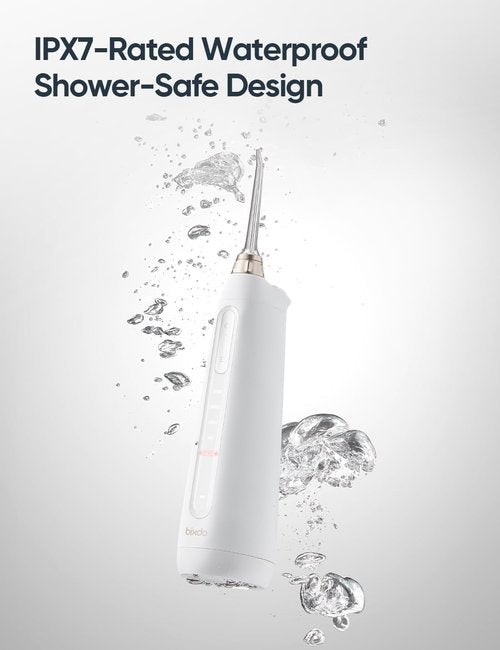 bixdo Cordless Water Dental Flosser for Teeth - 5 Modes with GUMCARE, Portable Travel Oral Irrigator for Teeth Cleaning Flossing and Gum Massage, 60 Days Long Battery Life and 360° Magnetic Nozzle