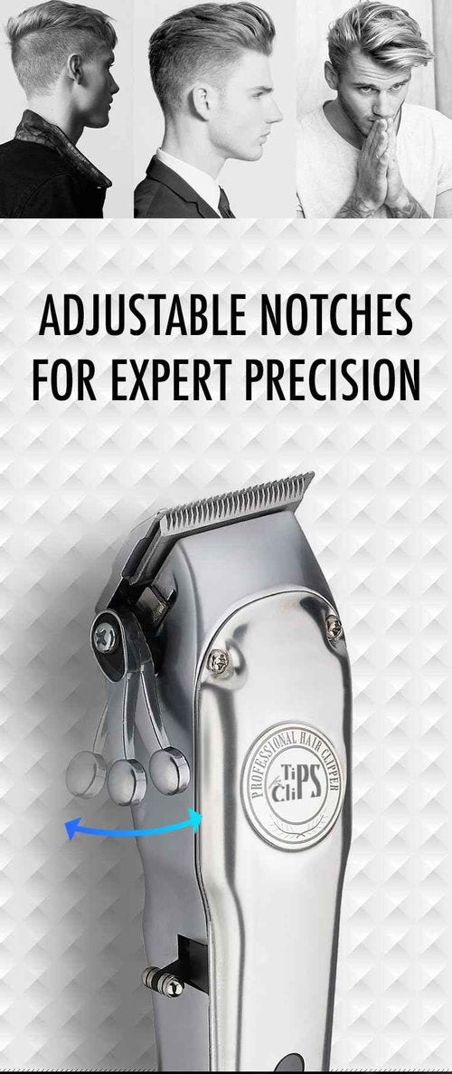 Tips for Clips Professional Hair Clippers for Men - Cordless Hair Clippers Machine - Barber Electric Hair Trimmer Men Clippers & Accessories Set - Grooming Beard & Hair Cutting Kit (13 Pieces)