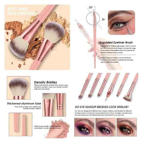 70Pcs Pink Makeup Brushes Set Professional Makeup Kit Multi-functional Makeup Tool Set with Case Facial Makeup Accessories, Foundation Makeup Brush Kit Eye and Face Make up Brushes & Tools