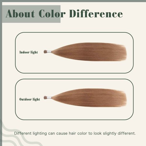 Sixstarhair I Tip Hair Extensions - Human Hair Invisible Red Brown Keratin Itip 20Inch Medium Auburn Cold Fusion Itip 50G/Pack 50 Strands