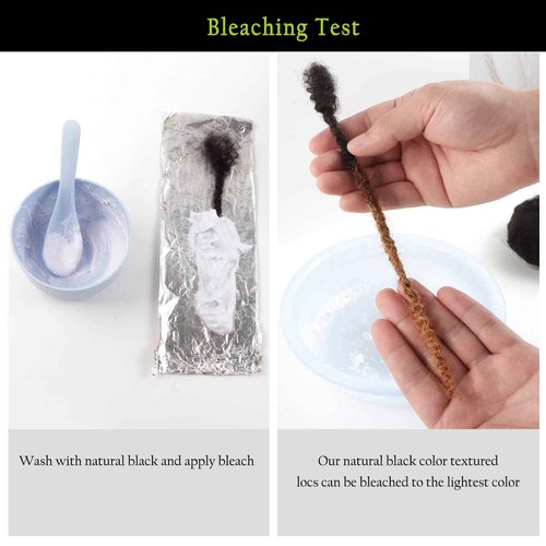 Orientfashion Textured Loc Extensions Human Hair Curly Ends Handmade Permanent Locs Extensions Can Be Dyed Bleached Curled and Twisted (12inch 30strands, 0.8cm Natural black)