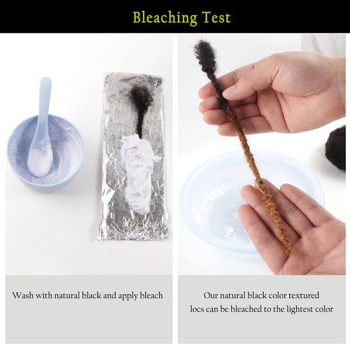 Orientfashion Textured Loc Extensions Human Hair,8-16inch 0.4cm 0.6cm And 0.8cm Human Hair Curly Ends Handmade Permanent Locs Extensions Can Be Dyed Bleached Curled and Twisted With Free Gifts (8inch