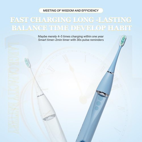 Movigor Foldable Electric Toothbrush for Adults – Dual UV Sanitization, 272 Sonic Modes, USB-C Rechargeable, 4 Brush Heads, Leather Travel Case, Portable Blue Toothbrush