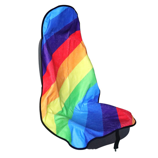 LoyaGour Car Seat Cover Protector Front Seats,for Gym Workout,Running,Swimming,Beach and Hiking,Waterproof Sweat Towel Bucket Seat Covers for Cars SUV Trucks (Rainbow, 1Pcs)