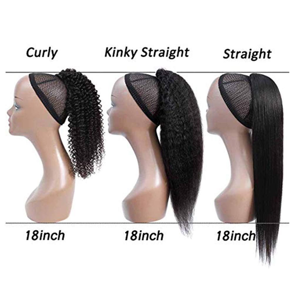 10A Grade Human Hair Ponytail Clip In Extensions 1 Piece, 100% Unprocessed Real Brazilian Hair Pony tail Hairpiece Braids Hair Extensions (28 Inch, Straight, Wrap Drawstring)
