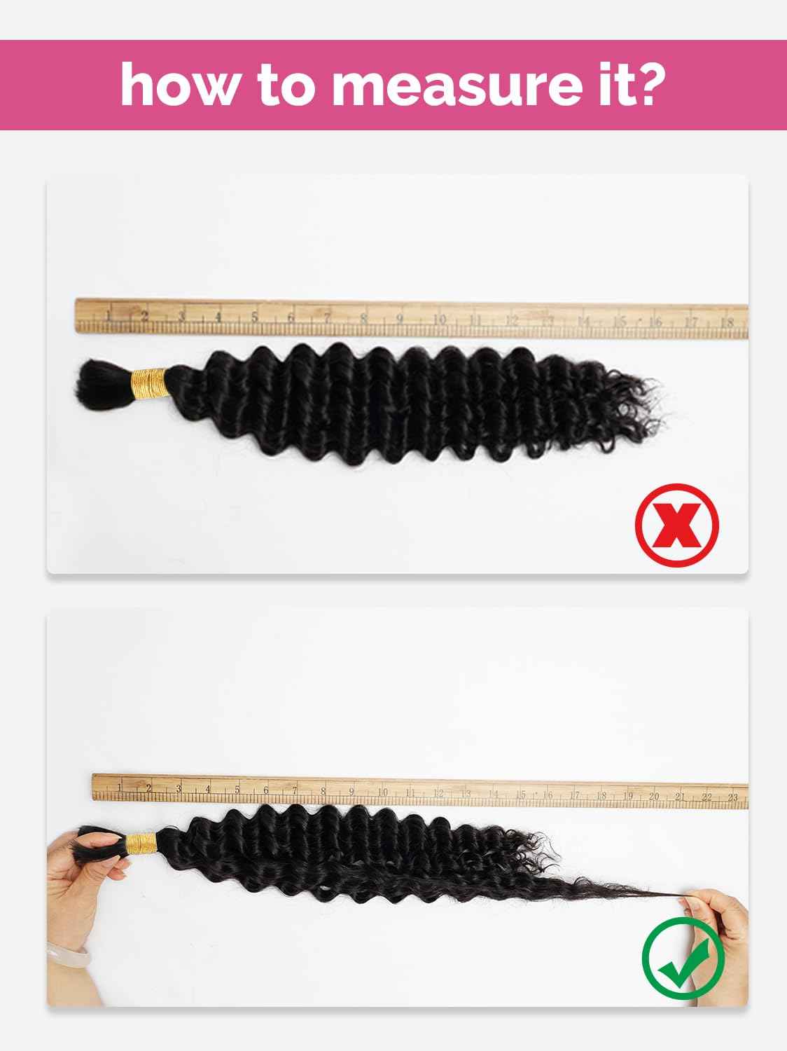 Human Braiding Hair 3 Bundles/Pack 300g 16 18 20 inch Deep Wave Curly Bulk 100% Human Hair for Braiding No Weft 10A Brazilian Virgin Human Hair Extensions for Boho Braids Natural Black Wet and Wavy