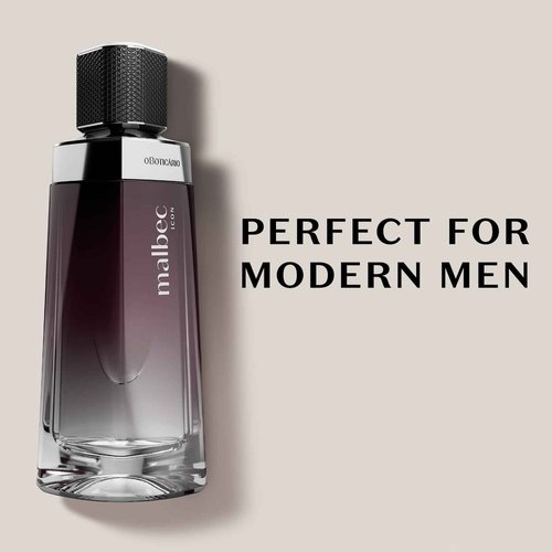Malbec Icon Eau de Toilette By O Boticário, Woody Chypre Scented Cologne For Men, Long Lasting Men's Fragrance, French Oak Barrel-Aged, 3.4 Ounce (100 ml)