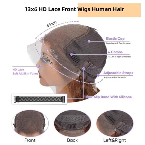 Sunelk 13x6 Lace Front Wigs Human Hair 200 Density Honey Blonde Ombre Highlight Body Wave Lace Front Wigs Human Hair Pre Plucked HD Lace Frontal Glueless Wig for Women 4/27 Colored 22 Inch