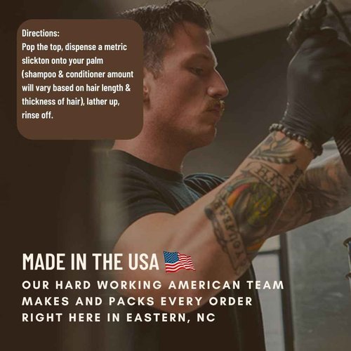 Johnny Slicks Beast Shower Set - Supports Clean & Hydrated Skin - Organic Samppoo, Conditioner & Body Wash- Rugged Scent - 3 Piece Set