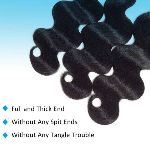 AnJudyReid 12A Brazilian Body Wave Bundles 22 24 26 Inch Human Hair Bundles 100% Unprocessed Virgin Hair Body Wave 3 Bundles Human Hair Weave Deals 1B Natural Black