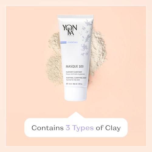 Yonka Masque 103 | Clay Face Mask | Clarify Skin and Tighten Pores with Botanical Extracts and Triple Clay Blend | Oily and Acne Prone Skin | Paraben-Free | 3.30 oz