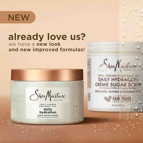 SheaMoisture Shea Sugar Body Scrub For Nourish And Replenish Skin Virgin Coconut Oil Daily Hydrating Body Scrub With 24h Shea Moisture Nutrients 12 oz