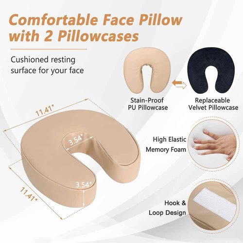 Massage Headrest for Bed Face Cradle, Home Mattress Top Massage Kit Face Down Pillow, Massager Head Rest for Mattress, After Eye Surgery Recovery Equipment, Head Cradle and Face Rest Support Cushion