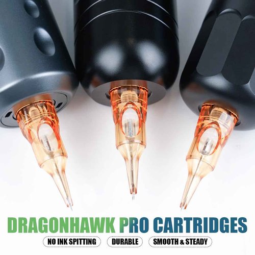 Dragonhawk A2 Wireless Tattoo Pen Kit with 2 Batteries – Adjustable Stroke 2.4-4.2mm, Powerful Mcore-A Motor, Quiet Rotary Tattoo Gun for Lining & Shading